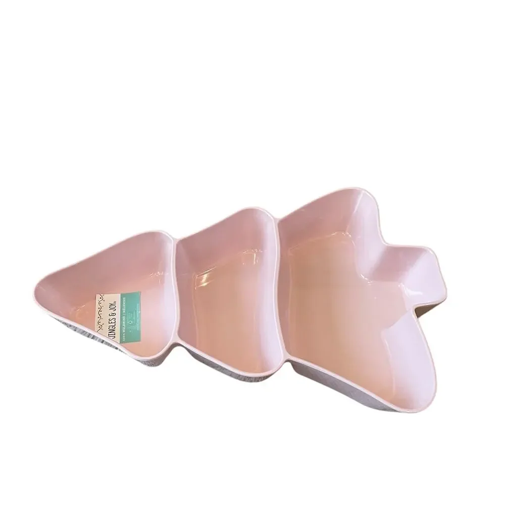 Jingles & Joy Pink Christmas Tree 3 Section Server Tray 20